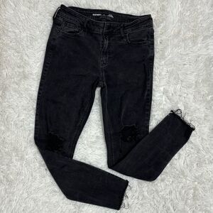 Old Navy Rockstar Mid-Rise Super Skinny Jeans Sz 6 Womens 25” Inseam Faded Black